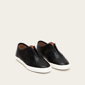 Frye Maya Black Leather Slip-On Sneakers